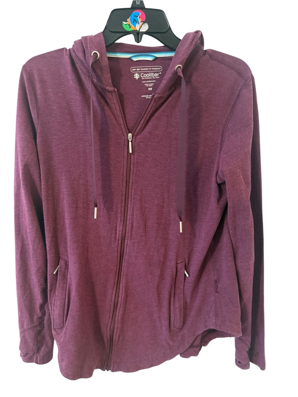 Coolibar Women's Maroon/purplish Zip-Up Hoodie UPF 50 size XS